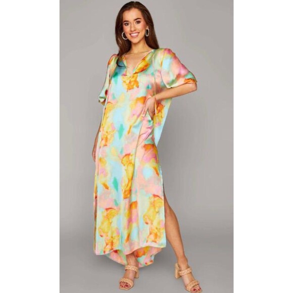 Buddy Love Silky Maxi Sunny Love Dress Maxi Women’s Small - Picture 2 of 12
